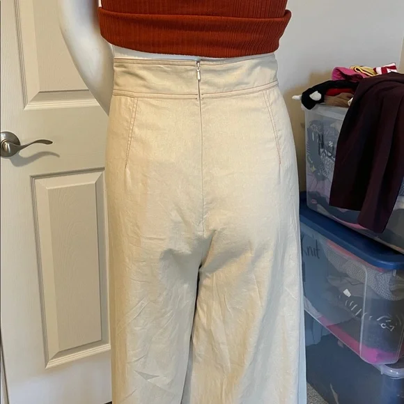 ALICE McCall the LOST PANT high waist wide leg linen culotte ankle pant NWT 8 - Picture 11 of 16